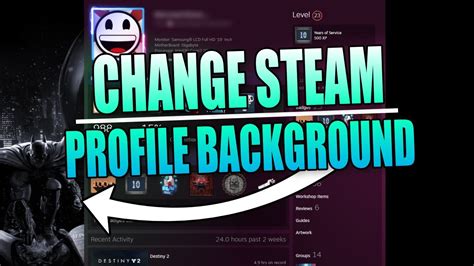 How To Change Steam Profile Background Customize Steam Profile Youtube
