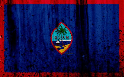 Download Wallpapers Guam Flag 4k Grunge Flag Of Guam Oceania Guam
