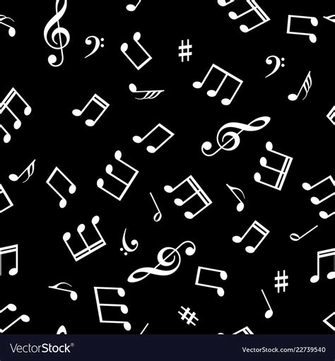 Music Symbols Black Background