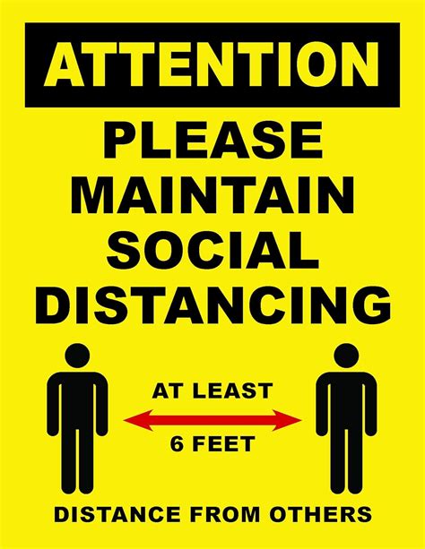 Attention Please Maintain Social Distancing Sign Poster
