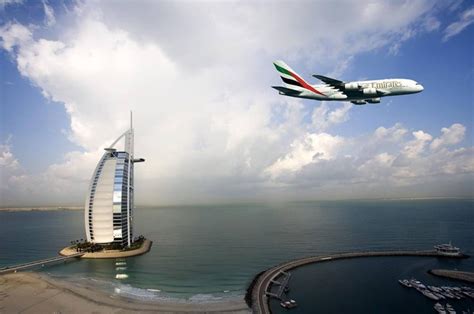 Emirates Airlines A380 And The Burj Al Arab Hotel In Dubai Perfect