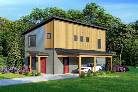 Modern Industrial Style House Plan With Carport 680014vr