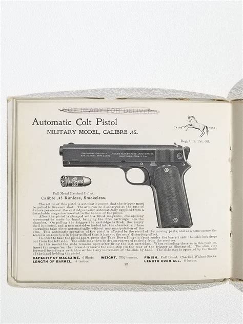 Colts Revolvers Automatic Pistols Automatic Machine Guns Gatling
