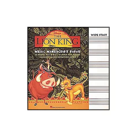 Hal Leonard The Lion King Music Manuscript Paper Musicians Friend