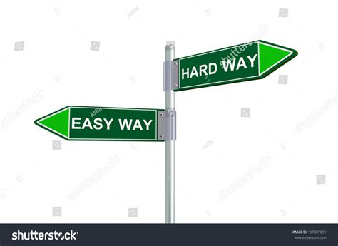 3d Illustration Easy Way Hard Way Stock Illustration 197987891