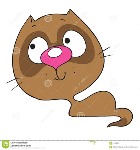Cute Cartoon Character Of The Siamese Cat Vector Isolated