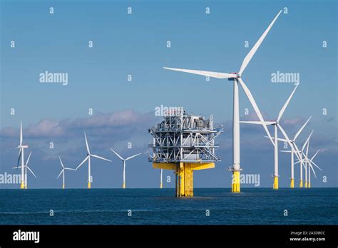 Some Of The 175 Turbines And One Of The Two Offshore Substations On The