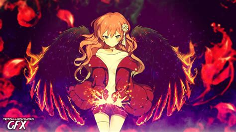 Anime Fire Angel Girl Wallpaper Hd By Tritonanonymousgfx