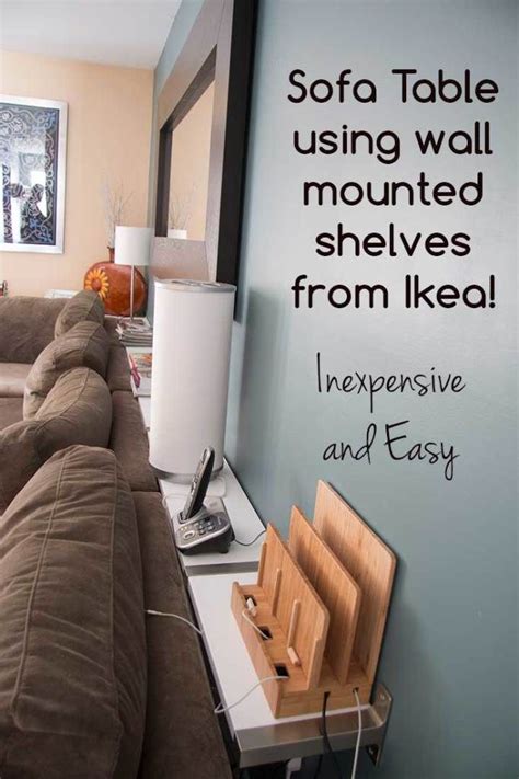 Ikea sofas are tested to comply with strict standards for quality and durability as well as the highest standards for domestic use. Sofa table or console table using Ikea Ekby Jarpen Wall Mounted Shelves. A simple Ikea Hack ...