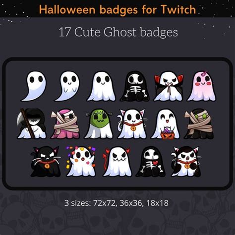 17 Cute Halloween Ghost Badges For Twitch Discord Youtube Etsy