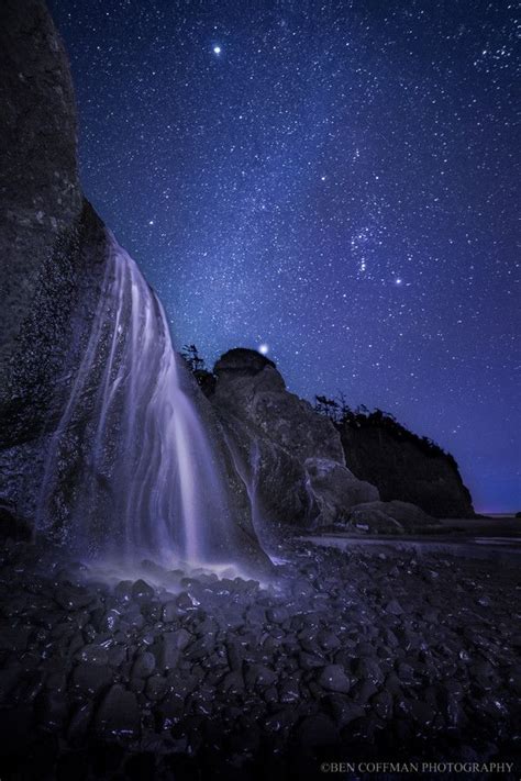 ~~starfalls ~ Waterfall And The Milky Way At Hug Point Arch Cape