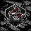 Skull Wearing A Helmet Riding An Old Motorcyclevector 540717 Vector 