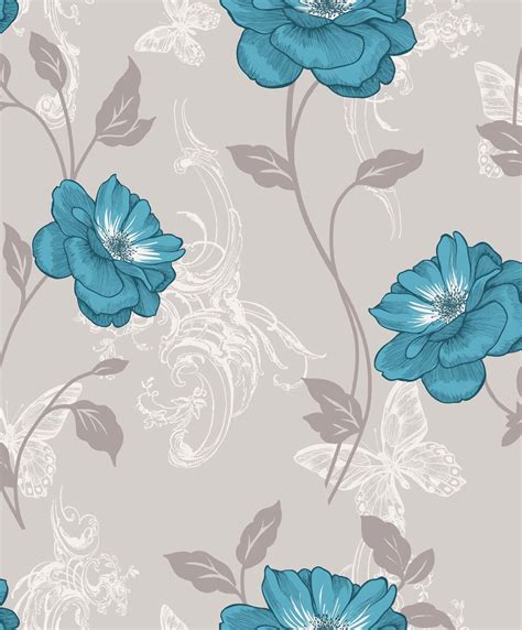 Blue Floral Wallpapers Top Free Blue Floral Backgrounds Wallpaperaccess