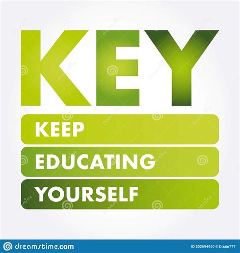Key Keep Educating Yourself Acronym Stock Illustration Illustration
