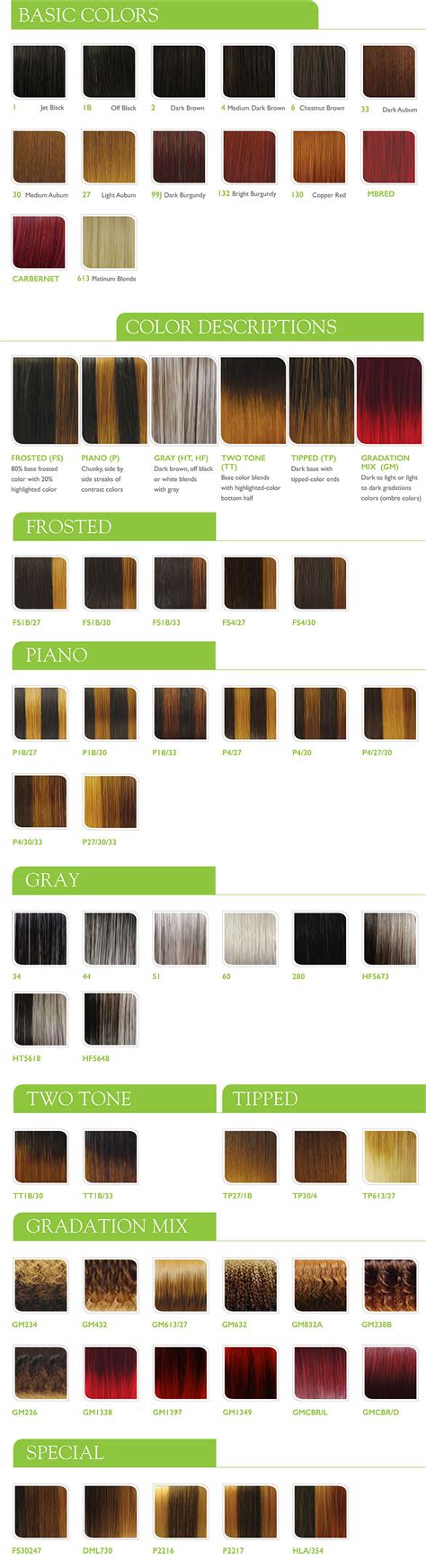 Motown Tress Wigs Color Chart 20f