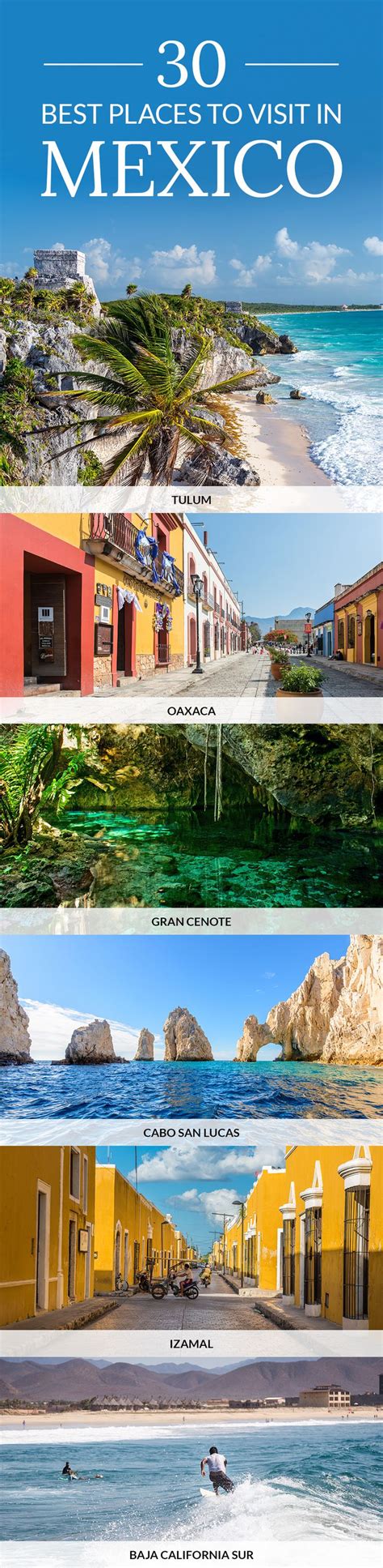 The Best Places To Visit In Mexico Infographical Poster With Images Of