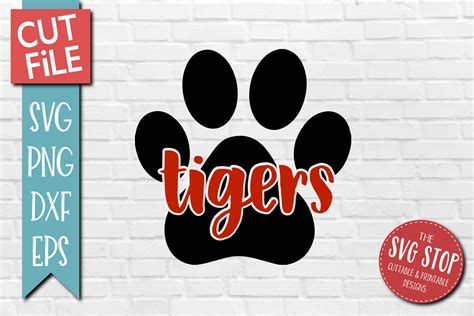Tiger Paw Cut Out Design Svg Dxf Png Eps Clip Art Etsy