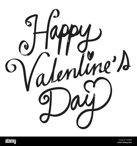 Happy Valentines Day Hand Lettering Handmade Calligraphy Vector Stock