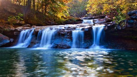 River Waterfall Autumn Most Beautiful Waterfall
