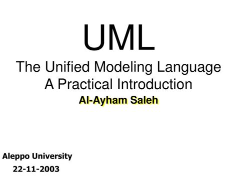 Ppt Uml The Unified Modeling Language A Practical Introduction