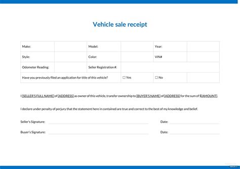 Vehicle Sale Receipt Template In Microsoft Word Template Net