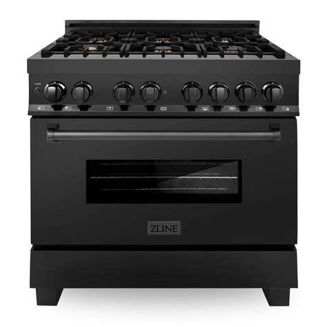 Zline 36 Inch Black Stainless 46 Cuft 6 Gas Burnerelectric Oven Ra