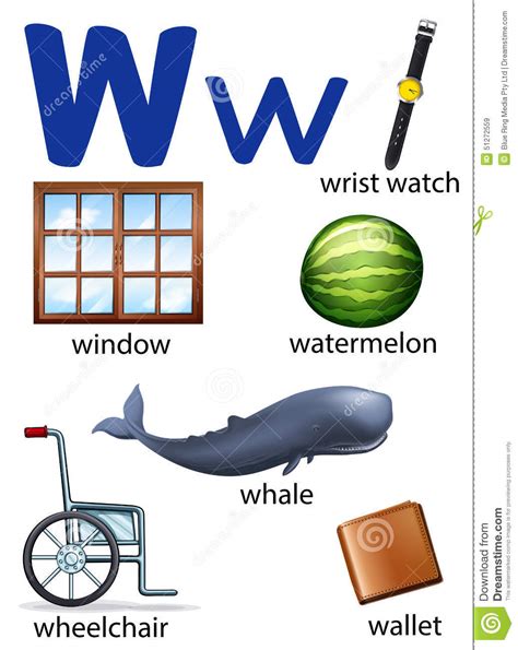 There aren't many shows available to watch yet, but the. Things That Start With The Letter W Stock Vector - Image ...