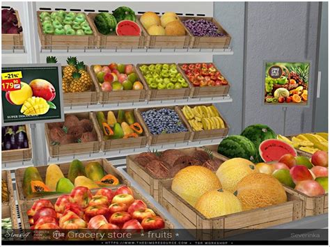 Severinkas Grocery Store Ptiv Fruits Sims Sims 4 Grocery