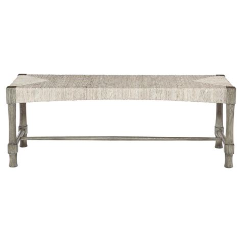 Foreverredwood.com has been visited by 10k+ users in the past month Clarcia Coastal Woven Abaca Light Grey Wood Bench | Kathy ...
