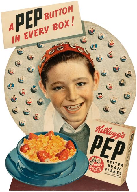 Hakes Kelloggs Pep Advertising Standee With Pep Pins Graphics