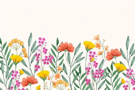 Free Vector Watercolor Wildflowers Background