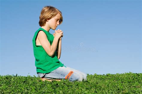 Christian Child Kneeling Praying Stock Photo Image Of Person