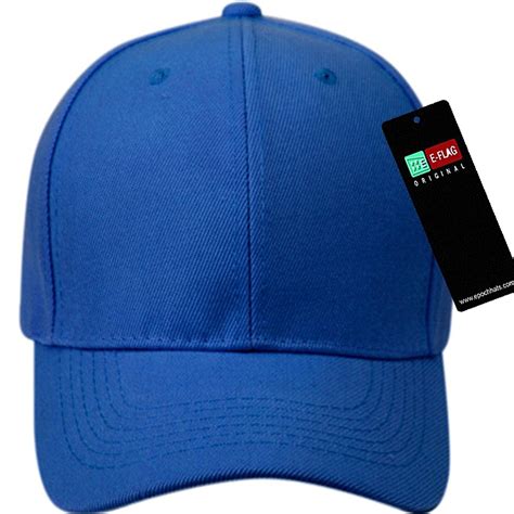 Plain Baseball Cap Blank Hat Hats Solid Color Velcro Adjustable Royal