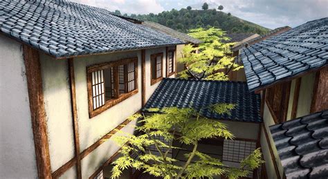 Traditional Japanese House Machiya 3d Scene Us Mozaik Digital