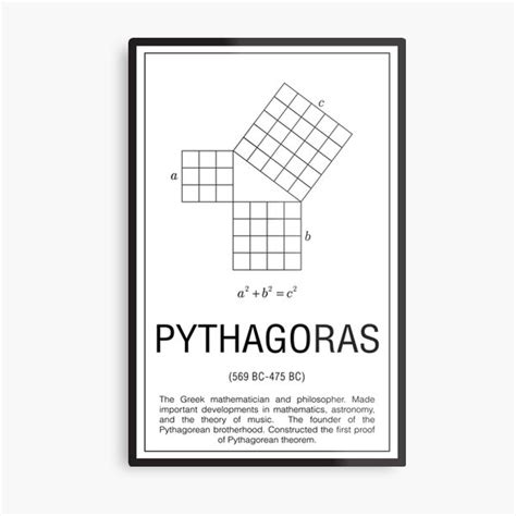 Pythagoras Metal Print For Sale By Coolmathposters Redbubble