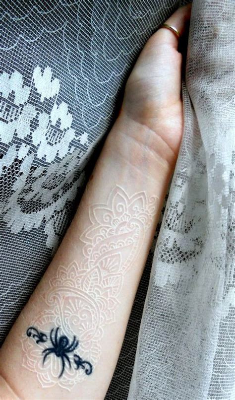 White Ink Lace Tattoo By Glorifieddoorbell On Deviantart