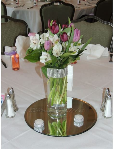 Glass Cylinder Vases Bling Wedding Centerpieces Silver