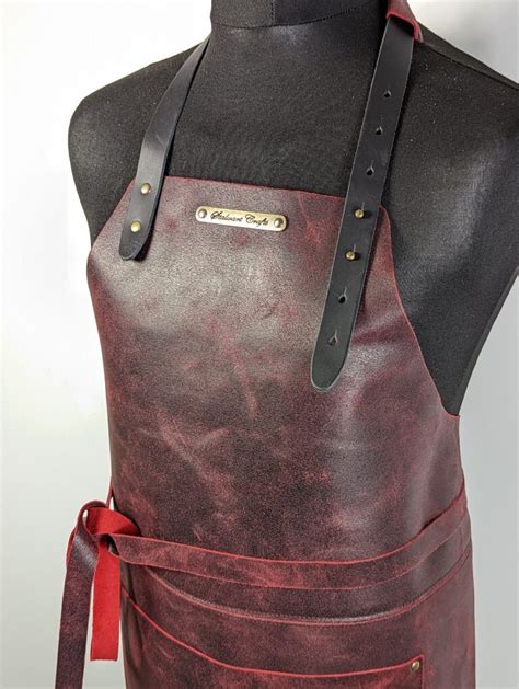 Xl Classic Leather Apron With Front Pocket Rustic Leather Stalwart