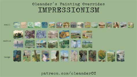 Oleandercc Oleanders Sims 4 Painting Overrides Mmfinds