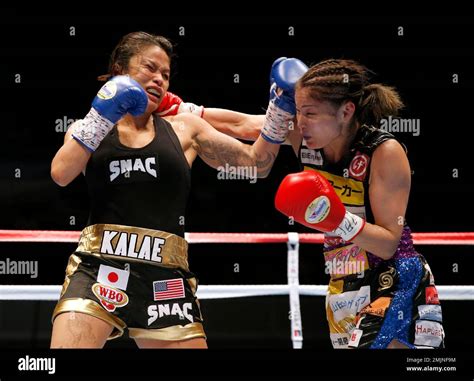 Japans Miyo Yoshida Right Sends A Right To Casey Morton Of The Us In The Third Round Of
