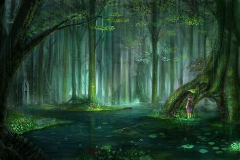 Rainy Anime Forest Forest Of Drizzling Rain Fanart Shiori Drizzling