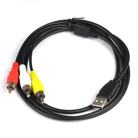 Usb To Rca Cable Usb 20 Male To 3 Rca Male Coverter Stereo Audio Video