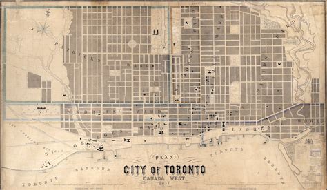 1857 Plan Of The City Of Toronto Canada West Fleming Ridout