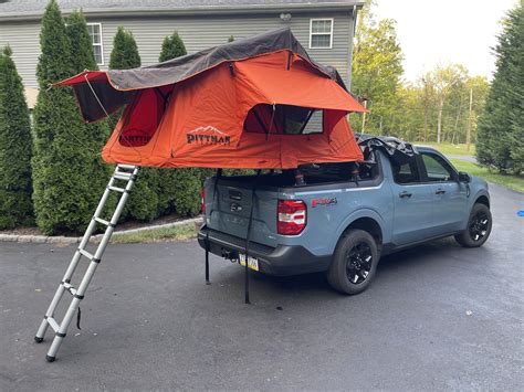 Bed Top Tent Installed Mavericktruckclub 2022 Ford Maverick Pickup