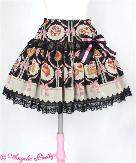 Nwt Angelic Pretty Sweets Bakery Skirt In Black Skirts Lace Market