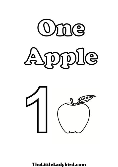 Numbers coloring pages are a fun way for kids of all ages, adults to develop creativity, concentration, fine motor skills, and color recognition. number 1 coloring pages | Only Coloring Pages | Apple ...