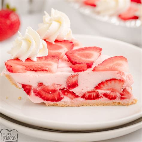 Easy Strawberries And Cream Pie Butter With A Side Of Bread