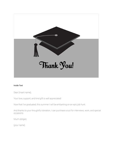 Receiving your graduation card put a smile on my face! 30+ Free Printable Thank You Card Templates (Wedding ...