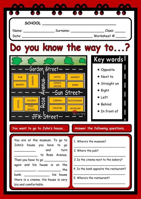Giving Directions Interactive And Downloadable Worksheet You Can Do