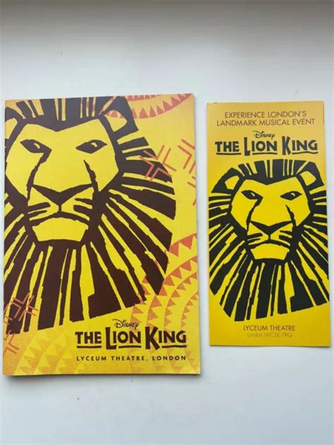The Lion King Musical Theatre Programme And Flyer London 534 Picclick